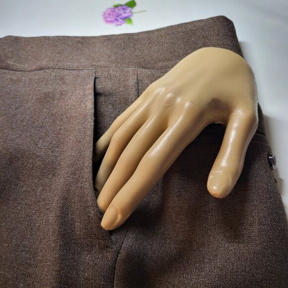 Haggar, Expand-O-Matic, Some Wear, Wool, Brown Pants, Size 36x31 - Picture 7 of 9